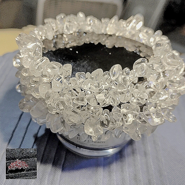 Purity Of Clear Crystal. Here In A Multi-Strand, Sewn Together, Stretch Bracelet